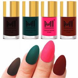 MI FASHION Set Of 4 Velvet Matte Long-Lasting Nail Polish - 9.9ml each-image-79