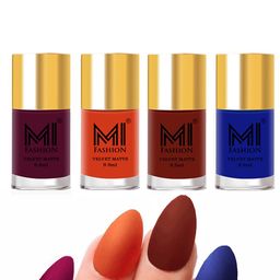 MI FASHION Set Of 4 Velvet Matte Long-Lasting Nail Polish - 9.9ml each-image-96