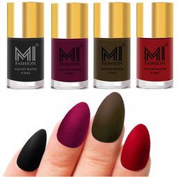 MI FASHION Set Of 4 Velvet Matte Long Lasting Nail Polish- 9.9 ml Each-image-95