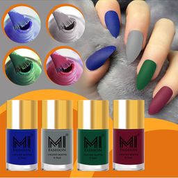 MI FASHION Set Of 4 Velvet Matte Long Lasting Nail Polish- 9.9 ml Each-image-48