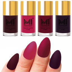 MI FASHION Set Of 4 Velvet Matte Long Lasting Nail Polish - 9.9ml Each-image-60