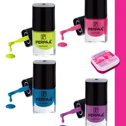 PERPAA Set of 4 Trendy Quick-Drying & Long Lasting Gel Nail Enamel - 5 ml each-image-58