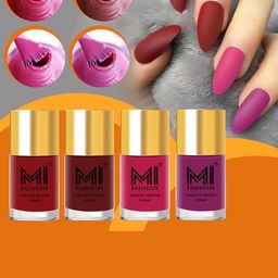 MI FASHION Set Of 4 Velvet Matte Nail Polish - 9.9 ml Each-16