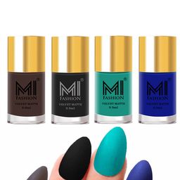MI FASHION Set Of 4 Velvet Matte Long Lasting Nail Polish- 9.9 ml Each-image-92