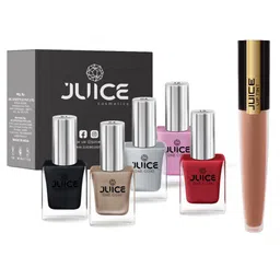 JUICE Set of 5 One Coat Nail Polishes with 1 Liptint - Brown-22