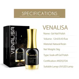 VENALISA Coat Color UV & LED Soak Off Gel Polish - 12ml - Barely Buff 1046 image 3