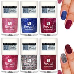 ForSure High Shine Set Of 6 Glitter Nail Polish-5ml Each - Shade 96-97-98-89-90-93-51