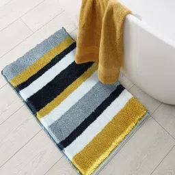 roseate Yellow Geometric Microfibre 32x20 Inches Super Soft Bath Mat-picture-41