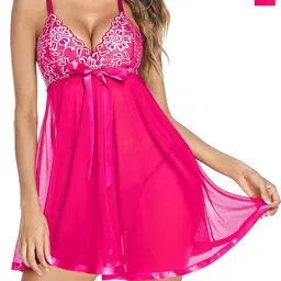 PIBU Self Design Shoulder Strap Net Baby Doll-picture-2
