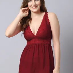 Shararat Self Design V-Neck Baby Doll-image-60