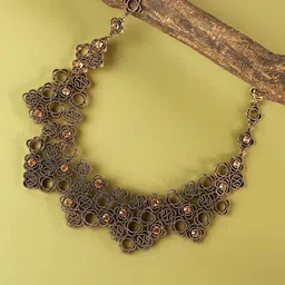 SOHI Gold-Plated Stone-Studded Necklace-picture-4