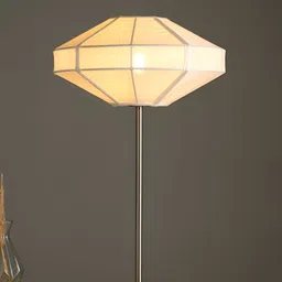 FIG Luxe Off White Textured Metal Rectangle Stockholm Table Lamp with Bulb-0