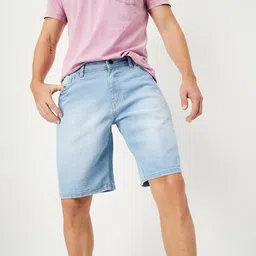 max Men Washed Regular Fit Mid-Rise Denim Shorts-image-22