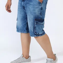 Instafab Plus Men Washed Denim Shorts Technology-image-32