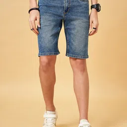 SF JEANS by Pantaloons Men Washed Mid Rise Denim Shorts-image-57