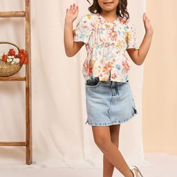 My Milestones Girls Washed Denim Denim Shorts Technology-image-72