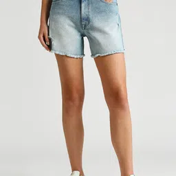 Pepe Jeans Women Washed High-Rise Cotton Denim Shorts-picture-22