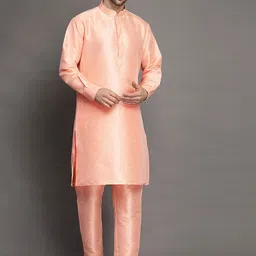 Utsav Fashion Mandarin Collar Long Sleeves Straight Kurta with Trouser-image-55
