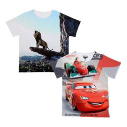 Disney by Wear Your Mind Boys White Cars Printed Round Neck T-shirt Pack of 2-image-8