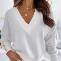 StyleCast x Revolte V-Neck Cuffed Sleeves Top-image-24