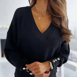 StyleCast x Revolte V-Neck Cuffed Sleeves Top-image-30