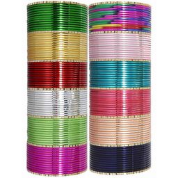 ZULKA Set of 158 Simple Cut Edges Metal Bangles-image-10