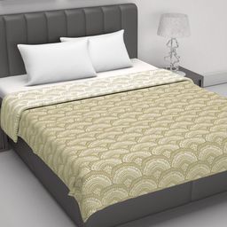 Divine Casa Olive Green & White Microfiber Reversible AC Room 120 GSM Double Bed Dohar-image-36