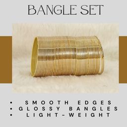 ZULKA Set of 48 Simple Plain Glossy Finished Metal Bangles image 5