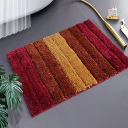 LUXEHOME INTERNATIONAL Red & Brown 2 Pieces Striped Anti Skid Doormat-47