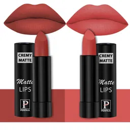 PERPAA Set of 2 Creamy Matte Long Stay Intense Lipstick - Red Bloom 55 & Velvet Orange 93-8