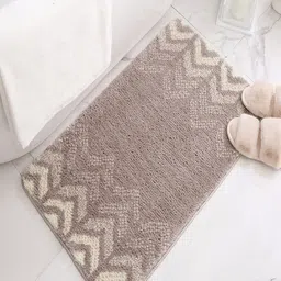 Kuber Industries Grey Geometric Printed  Bath Rugs-40