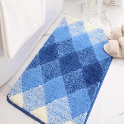 Kuber Industries Blue Geometric Printed Bath Rug-image-85