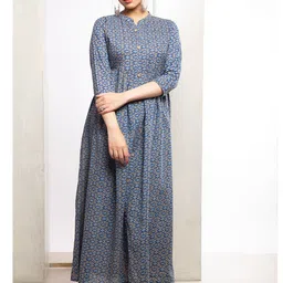 Unnati Silks Women Blue Printed Handloom Kurta-image-61