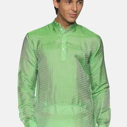 Sethukrishna Men Green Woven Design Kurta-picture-47