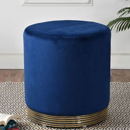RIANCE CREATIONS Blue Textured Cylindrical Ottomans-image-45