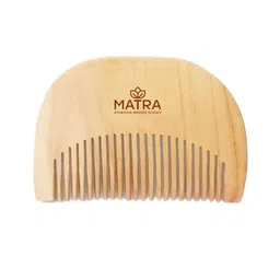 MATRA D-shape Pure Neem Wood Pocket Beard Comb-2
