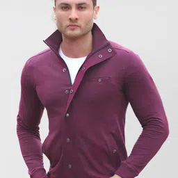 Dream of Glory Inc Men Purple Solid Lightweight Outdoor Regular Tailored Jacket-11