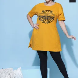 9shines Label Pack Of 2 Printed Cotton Plus Size Lounge T-Shirts-image-55