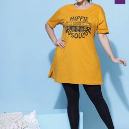9shines Label Pack Of 2 Graphic  Printed Cotton Plus Size Longline Lounge T-shirts-image-57