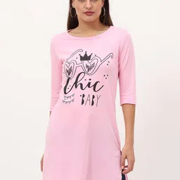 Fleximaa Multicoloured & classic rose Print Longline Top-image-13