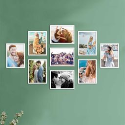 Art Street Set Of 9 White Solid White Eco Series Photo Frames-36