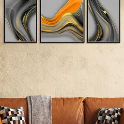 Art Street Multicoloured Molten Lava 3Pcs Canvas Art Painting-picture-20