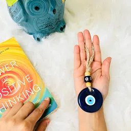JASMEY HOMES Blue & Beige Evil Eye Wall Hanging Ornament-45