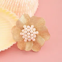 SOHI Gold-Plated Pearls Studded Finger Ring-14