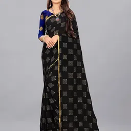 Aardiva Ethnic Motifs Zari Pure Chiffon Saree-picture-58