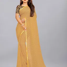 Aardiva Polka Dots Pure Chiffon Saree-picture-24