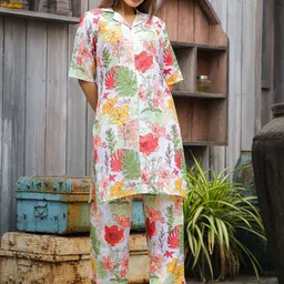 ODETTE Floral Printed Tunic With Palazzo Co-Ords-image-54