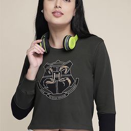 Free Authority Women Green Harry Potter Printed Sweatshirt-image-86