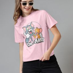 Free Authority Women Graphic Printed Round Neck Cotton Tom & Jerry T-shirt-image-89