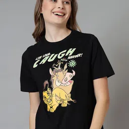 Free Authority Lion King Printed Pure Cotton Short Sleeve T-Shirt-image-63
